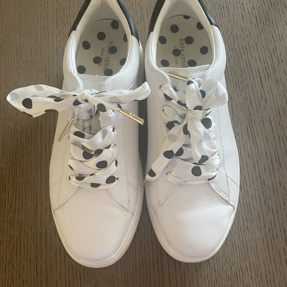 Kate spade sneakers with polka dot laces size 8